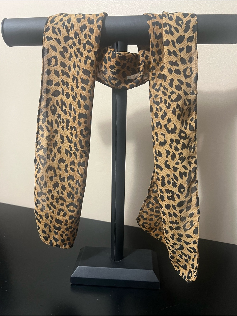 4 Animal-Print Sheer Scarfs in Brown and Tan - Picture 6 of 6